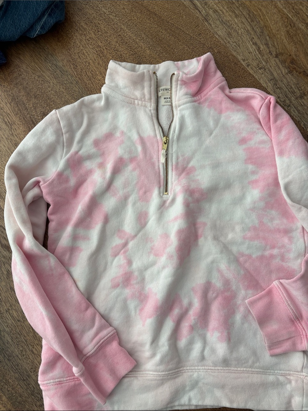 Children's Pink Tie-Dye Half-Zip Pullover
